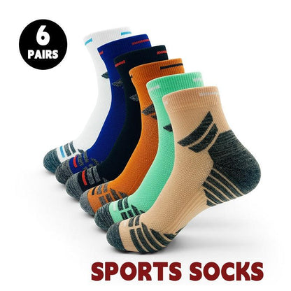 Men's Padded Ankle Socks, 6 Pairs In A Pack. Sports Running Socks. Men's And Women's Round-neck Running Socks - MANDOTOS
