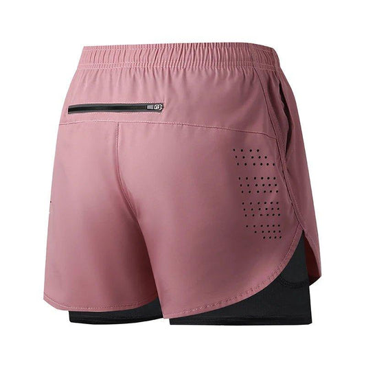 Men's Running Shorts Quick-drying Fitness Black Double Layer Shorts Men New Sport Workout Training Bodybuilding Short Pants - MANDOTOS