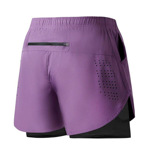 Men's Running Shorts Quick-drying Fitness Black Double Layer Shorts Men New Sport Workout Training Bodybuilding Short Pants - MANDOTOS