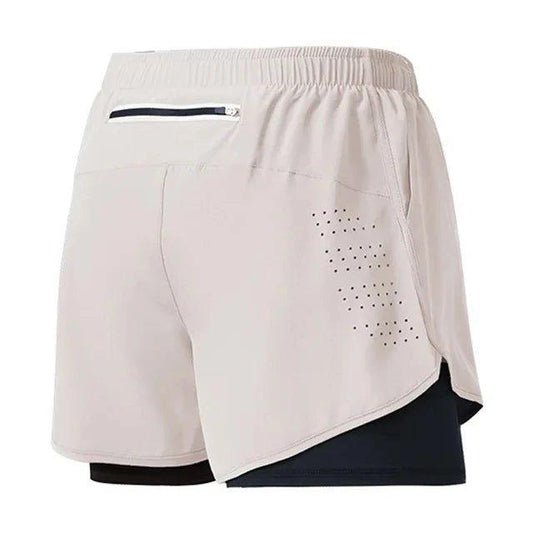 Men's Running Shorts Quick-drying Fitness Black Double Layer Shorts Men New Sport Workout Training Bodybuilding Short Pants - MANDOTOS