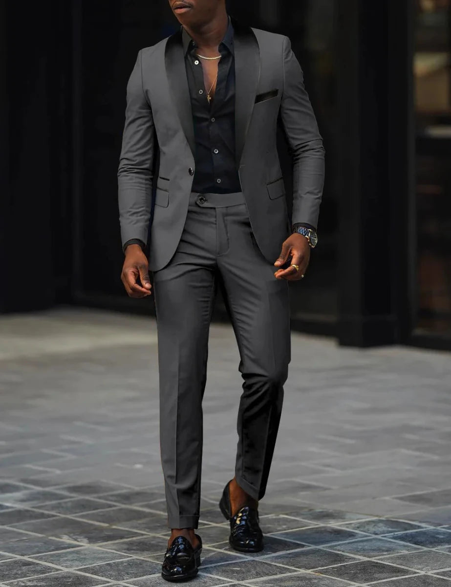Men's Slim-fit Business Casual Suit Jacket & Trousers - MANDOTOS INTERNATIONAL