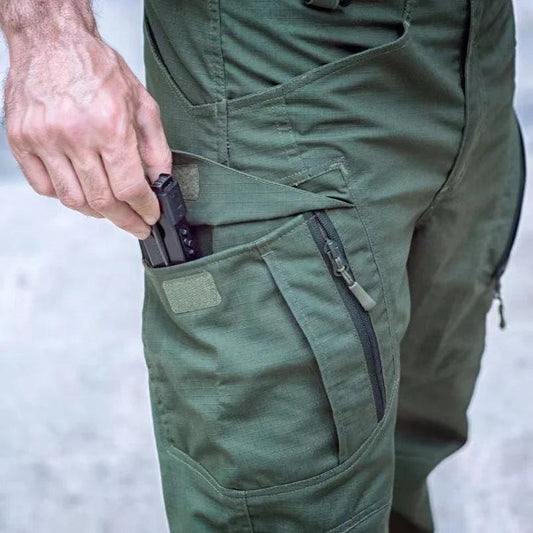 Men's Spring Autumn Tactical Cargo Elastic Pants Combat Trekking Hiking Camping Climbing Run Sport Cycling Work Outdoor Trousers - MANDOTOS