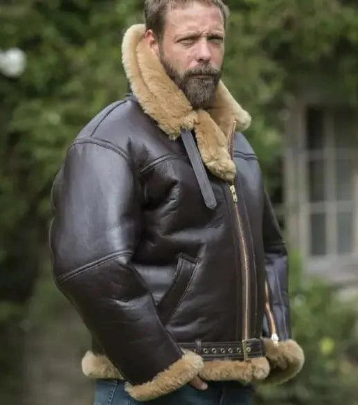 Men's Stylish Winter Fur-Lined Leather Jacket - MANDOTOS