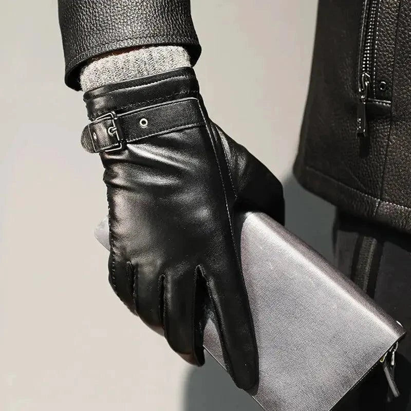 Men's Winter Leather Gloves - MANDOTOS
