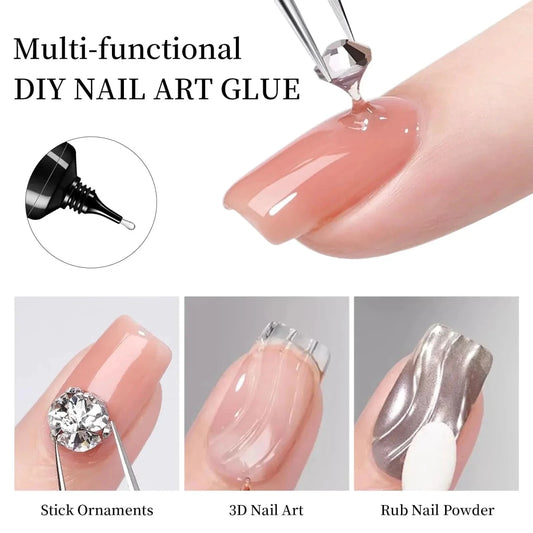 Mandotos 30g Misscheering Nail Rhinestone Glue Gel for 3D Nail Charms, clear adhesive for nail art and decoration.