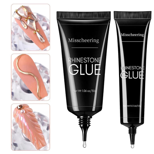 Mandotos 30g Misscheering nail rhinestone glue gel for 3D nail charms, clear adhesive for nail art and decoration.