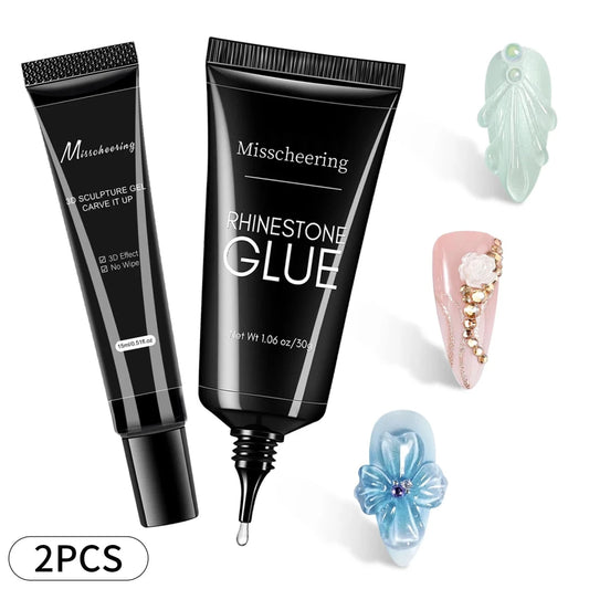 Mandotos 30g nail rhinestone glue gel by Misscheering Official Store, perfect for 3D nail charms and rhinestone adhesion.