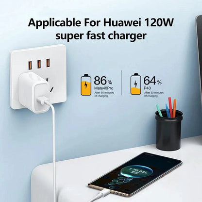 Universal USB Type C Cable - 120W Super Fast Charging for Huawei P40/P30 & Xiaomi Redmi - Available in 0.3/1/1.5/2M - MANDOTOS