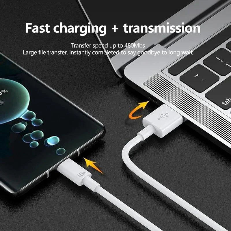 Universal USB Type C Cable - 120W Super Fast Charging for Huawei P40/P30 & Xiaomi Redmi - Available in 0.3/1/1.5/2M - MANDOTOS