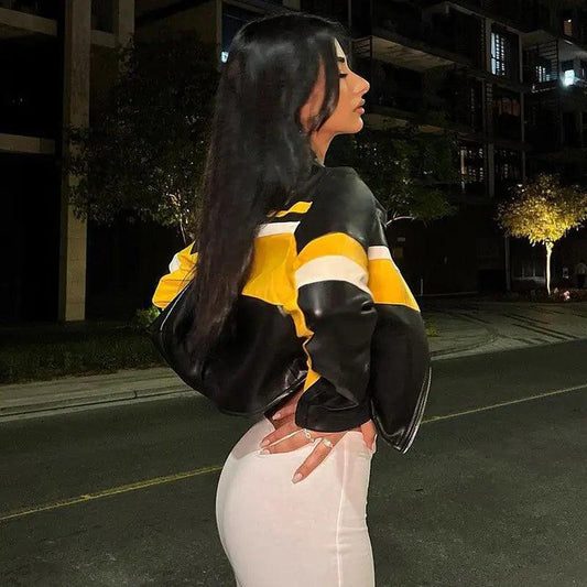 Mosaic Leather Jacket - MANDOTOS
