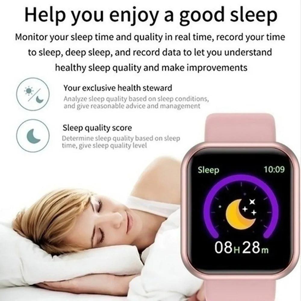 Multifunctional Smart Watch Men Women Bluetooth Connected Phone Music Fitness Sports Bracelet Sleep Monitor Y68 Smartwatch D20 - MANDOTOS