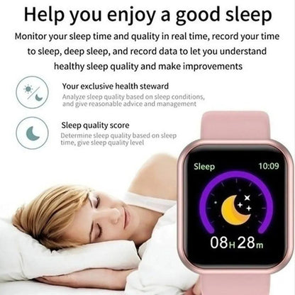 Multifunctional Smart Watch Men Women Bluetooth Connected Phone Music Fitness Sports Bracelet Sleep Monitor Y68 Smartwatch D20 - MANDOTOS