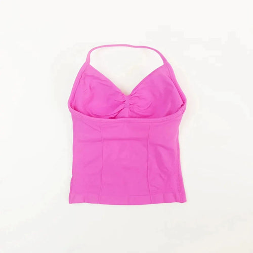 NCLAGEN Impact Longline Strappy Top Sports Yoga Vest Women's Fitness Tank Top Gym Beautiful Open Back Bra Running Workout Halter NCLAGEN Official Store