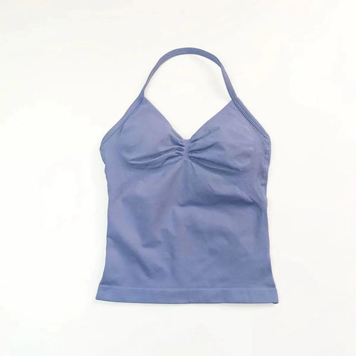 NCLAGEN Impact Longline Strappy Top Sports Yoga Vest Women's Fitness Tank Top Gym Beautiful Open Back Bra Running Workout Halter NCLAGEN Official Store