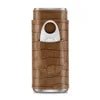 New Arrival Portable Men Gift Cigar Case Reusable 3 Cigars Capacity PU Leather Wood Cigar Tool Cutter Case Travel Storage Box - MANDOTOS INTERNATIONAL
