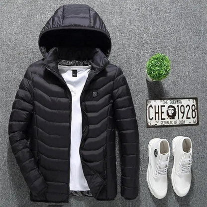 New Heated Jacket Coat USB Electric Jacket Cotton Coat Heater Thermal Clothing Heating Vest Men's Clothes Winter - MANDOTOS