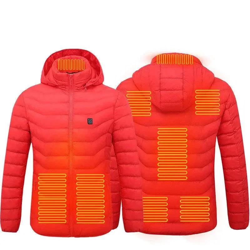 New Heated Jacket Coat USB Electric Jacket Cotton Coat Heater Thermal Clothing Heating Vest Men's Clothes Winter - MANDOTOS