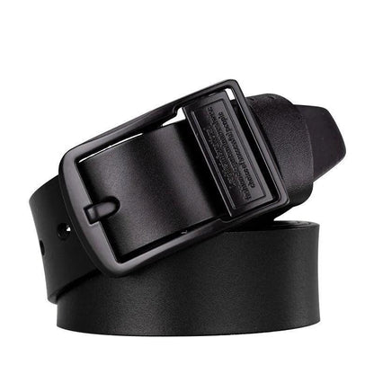 New Leather Cowhide Men's Belt Fashion Metal Alloy Pin Buckle Adult Luxury Brand Jeans Business Casual Waist Male Strap Brand - MANDOTOS