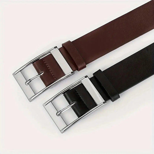 New Luxury Belt for Men PU Leather Belt Metal Pin Buckle High Quality Famous Brand Designer Waist Strap Belts for Jeans Men Belt - MANDOTOS