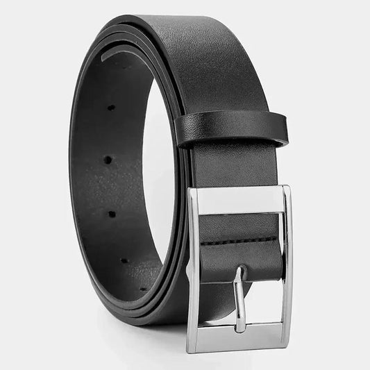 New Luxury Belt for Men PU Leather Belt Metal Pin Buckle High Quality Famous Brand Designer Waist Strap Belts for Jeans Men Belt - MANDOTOS