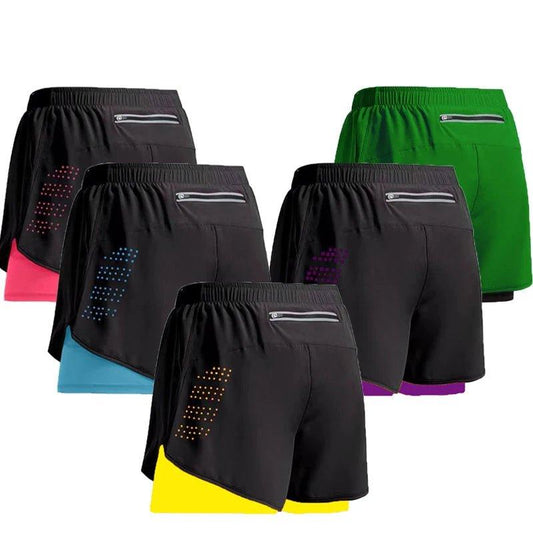 New Men Running Shorts Gym Sports Shorts 2 In 1 Quick Dry Workout Training Gym Fitness Jogging Short Pants Summer Men Shorts - MANDOTOS
