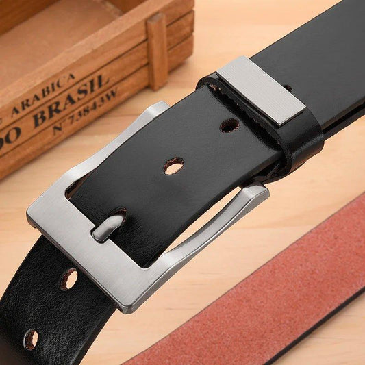 New Men's Cow Leather Belts Luxury Strap Male Belts For Fashion Classice Vintage Pin Buckle High Quality Designer Belt Plus Size - MANDOTOS