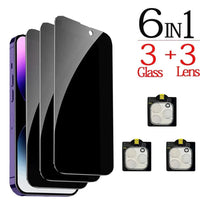 Anti-Spy Glass For iPhone 16 15 14 13 Pro Max Privacy Screen Protectors & Camera Protection Film For iPhone15 12 11 Pro mica - MANDOTOS