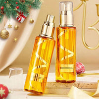 Bottle of Perfume Soft Hair Care Oil, nourishing anti-static spray for frizz-free, shiny, hydrated hair locks.