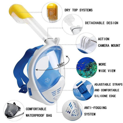 OceanView Panoramic Snorkel Mask - MANDOTOS