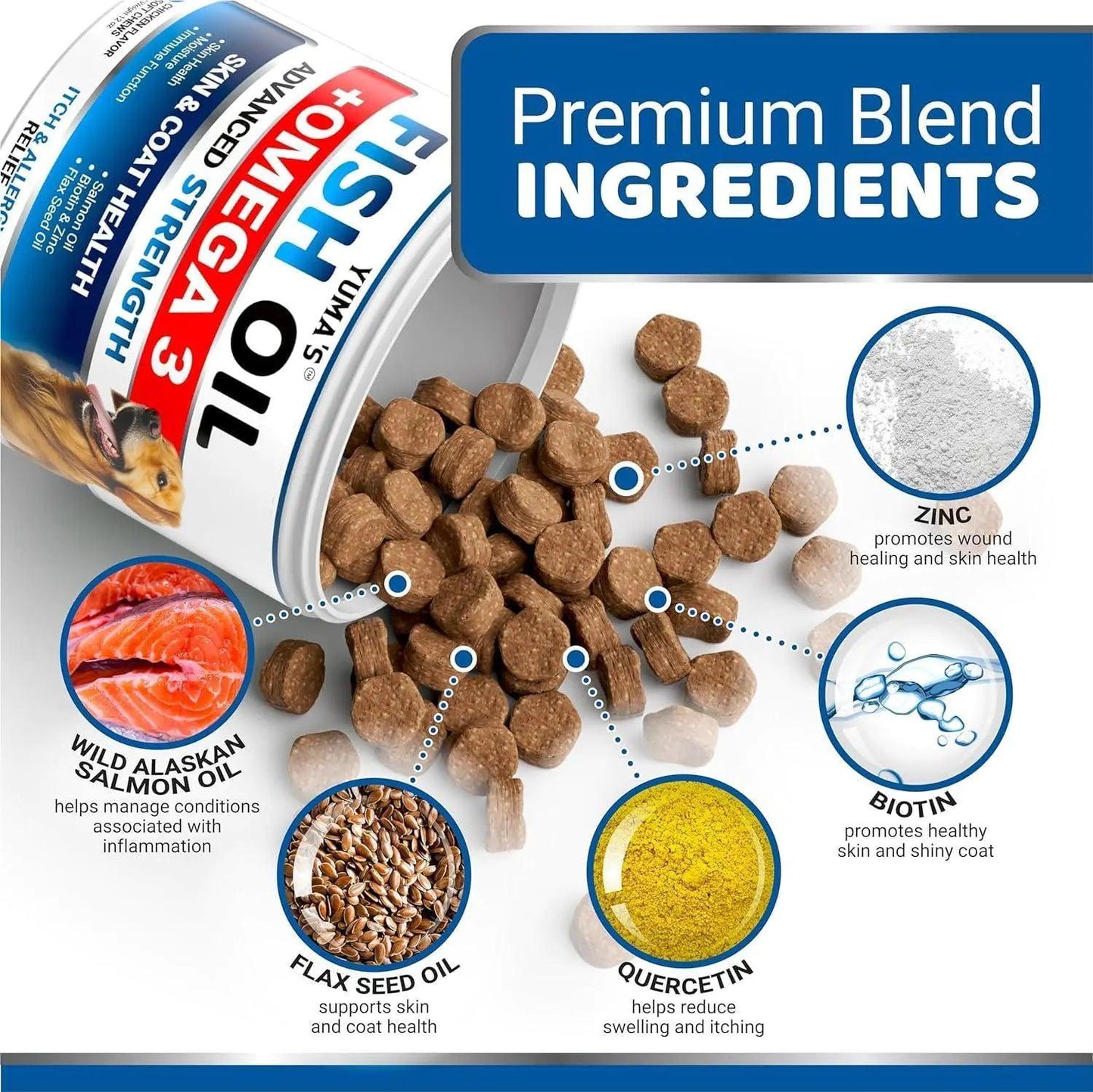 Omega 3 Chewables for Dog Coat & Skin Health - MANDOTOS