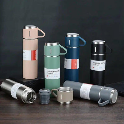 One Cup Three Lid Thermos Cup Set 304 Stainless Steel Handle Lid Gift Cup Men's And Women's Portable Gift Box Set - MANDOTOS