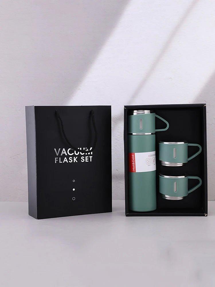 One Cup Three Lid Thermos Cup Set 304 Stainless Steel Handle Lid Gift Cup Men's And Women's Portable Gift Box Set - MANDOTOS