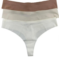 Panties Set Women Seamless Panties Sexy Low-Waist G-String Thong Ice Silk Underwear Hollow Out T-Back Solid Bandage Female Lingerie - MANDOTOS