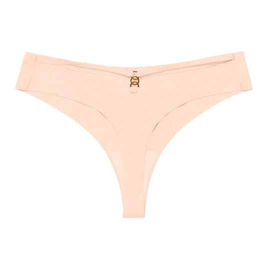Panties Set Women Seamless Panties Sexy Low-Waist G-String Thong Ice Silk Underwear Hollow Out T-Back Solid Bandage Female Lingerie - MANDOTOS