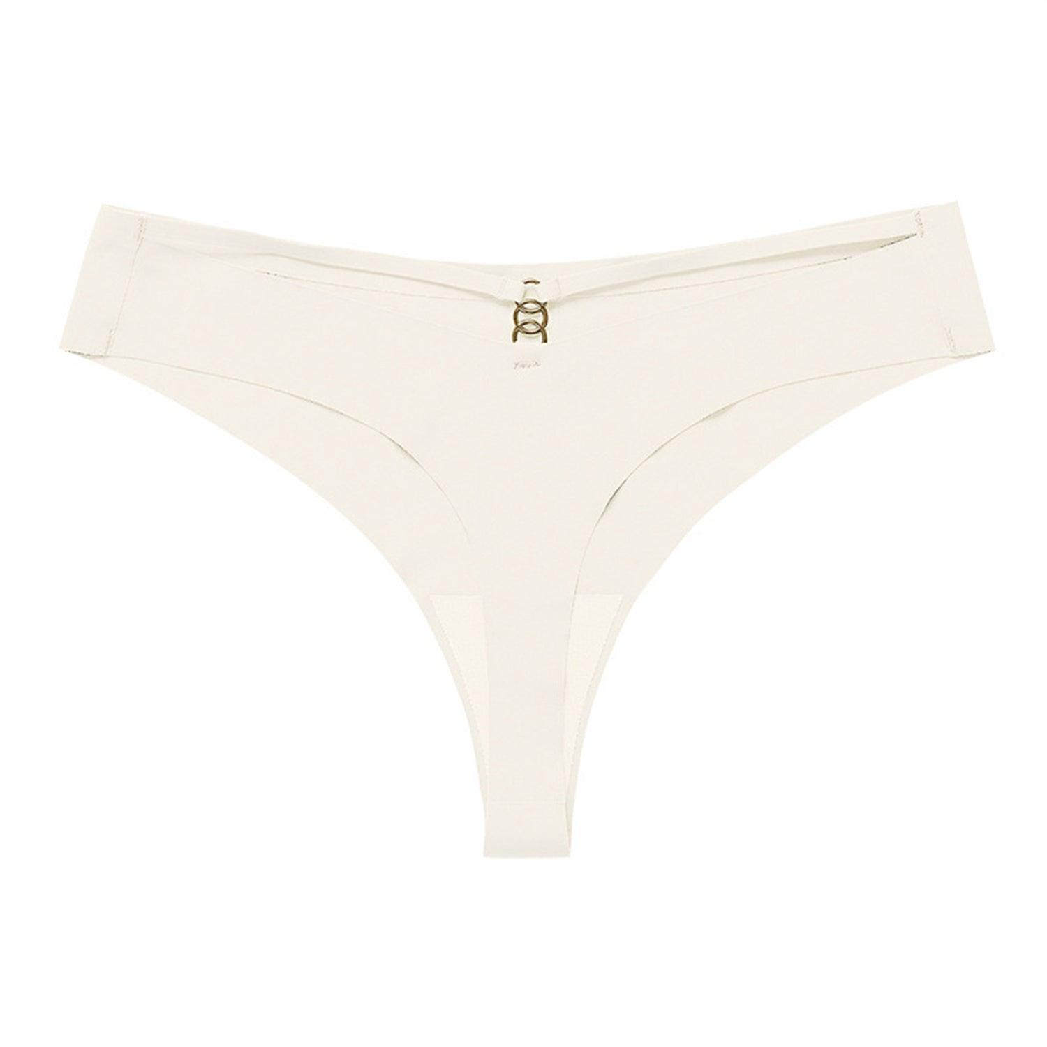 Panties Set Women Seamless Panties Sexy Low-Waist G-String Thong Ice Silk Underwear Hollow Out T-Back Solid Bandage Female Lingerie - MANDOTOS