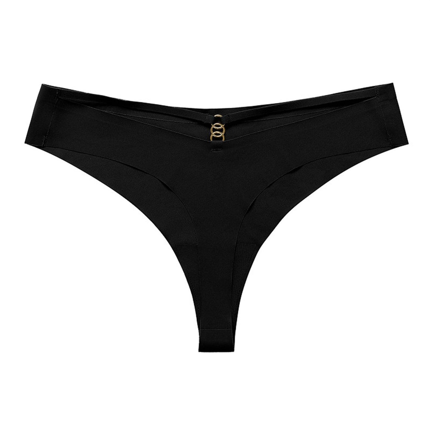 Panties Set Women Seamless Panties Sexy Low-Waist G-String Thong Ice Silk Underwear Hollow Out T-Back Solid Bandage Female Lingerie - MANDOTOS