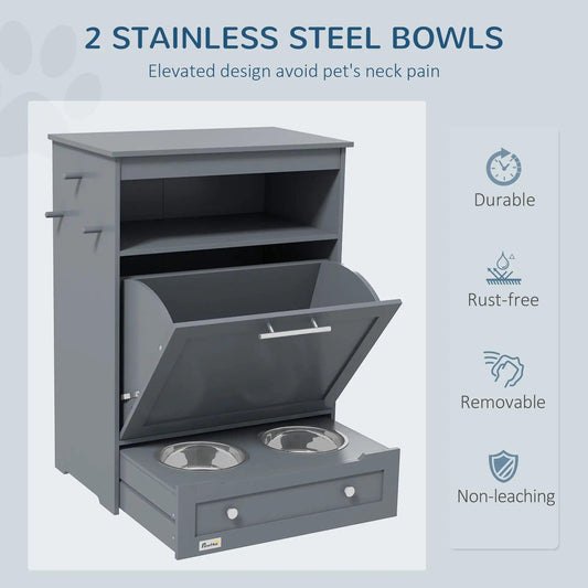 PawHut Deluxe Pet Feeding Station - MANDOTOS