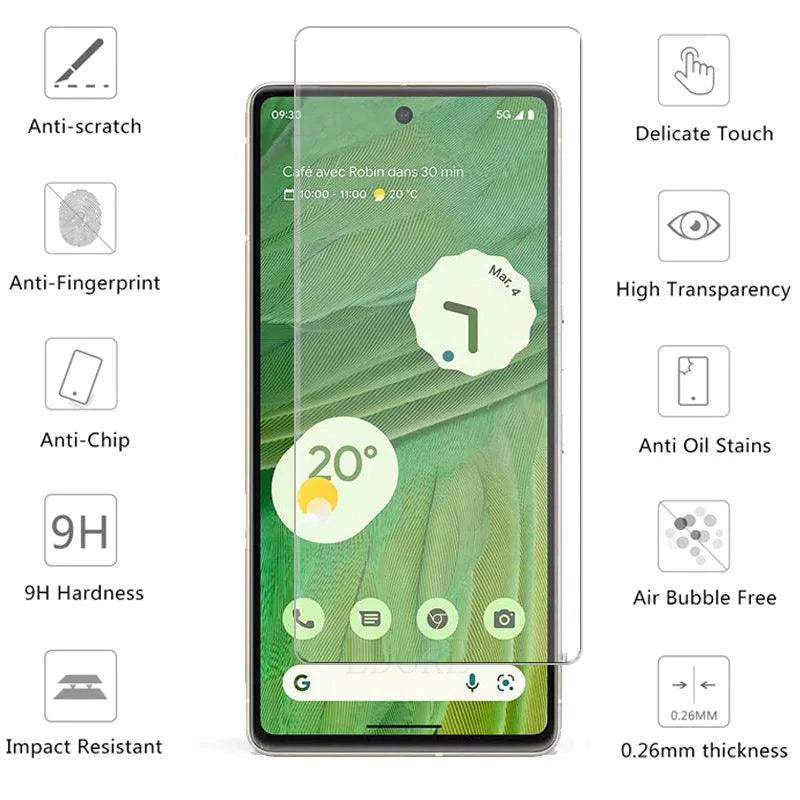 PixelGuard 4-Pack Tempered Glass Screen Protectors - 9H Impact Protection for Google Pixel 9, 8 Pro, 7, 6, 5, 4A, & More - MANDOTOS