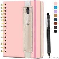 Pink Girls A5 Travel Leather Notebook Spiral Notebook with Pen Holder & Pen for Writing - MANDOTOS INTERNATIONAL