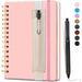 Pink Girls A5 Travel Leather Notebook Spiral Notebook with Pen Holder & Pen for Writing - MANDOTOS INTERNATIONAL