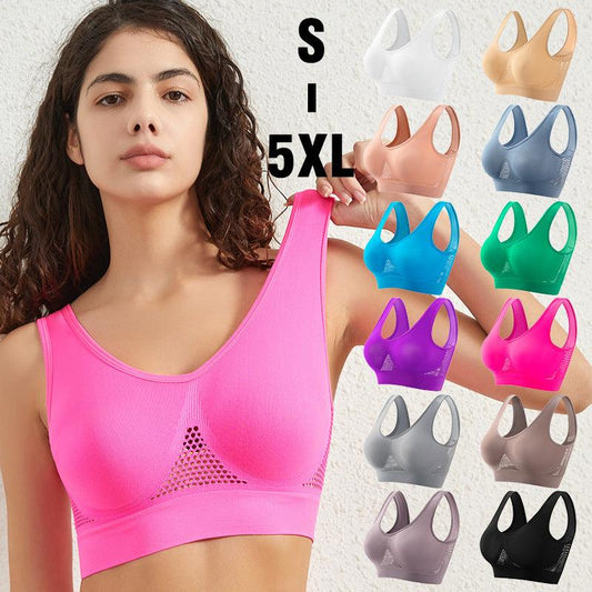 Plus Size Women's Small Chest Push-up Workout Running Yoga - MANDOTOS