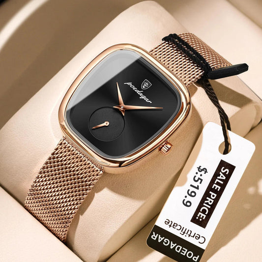 POEDAGAR Luxury Fashion Elegant Ladies Watch Waterproof Watch for Woman Mesh Stainless Steel Quartz Women's Watches Female Reloj - MANDOTOS