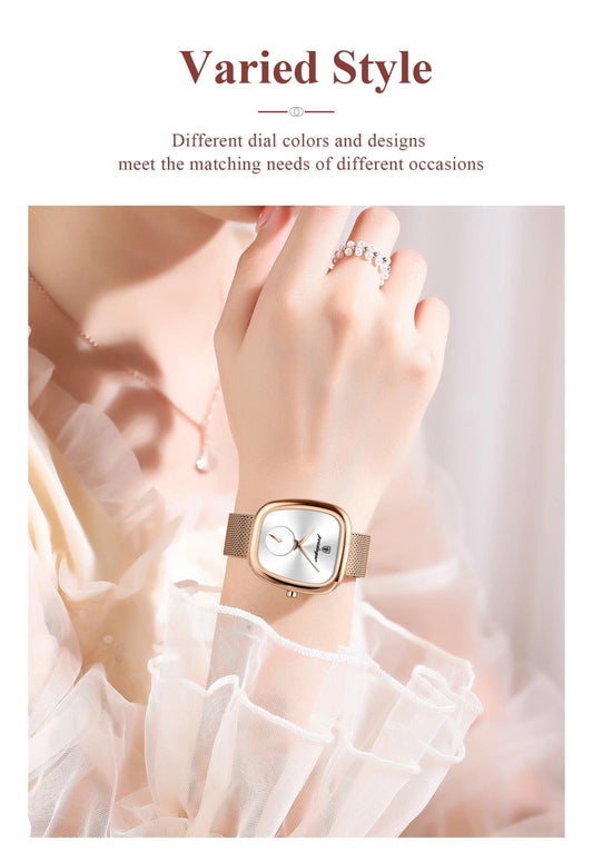 POEDAGAR Luxury Fashion Elegant Ladies Watch Waterproof Watch for Woman Mesh Stainless Steel Quartz Women's Watches Female Reloj - MANDOTOS