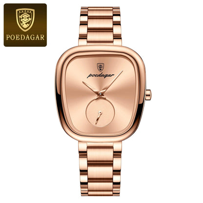 POEDAGAR Luxury Ladies Watch Stainless Steel Waterproof Quartz Watch for Woman High Quality Female Clock Elegant Women's Watches - MANDOTOS