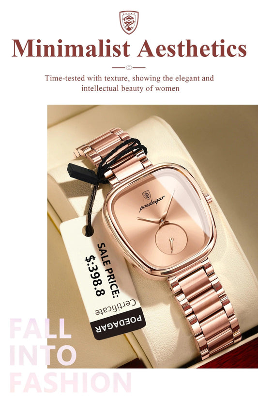 POEDAGAR Luxury Ladies Watch Stainless Steel Waterproof Quartz Watch for Woman High Quality Female Clock Elegant Women's Watches - MANDOTOS