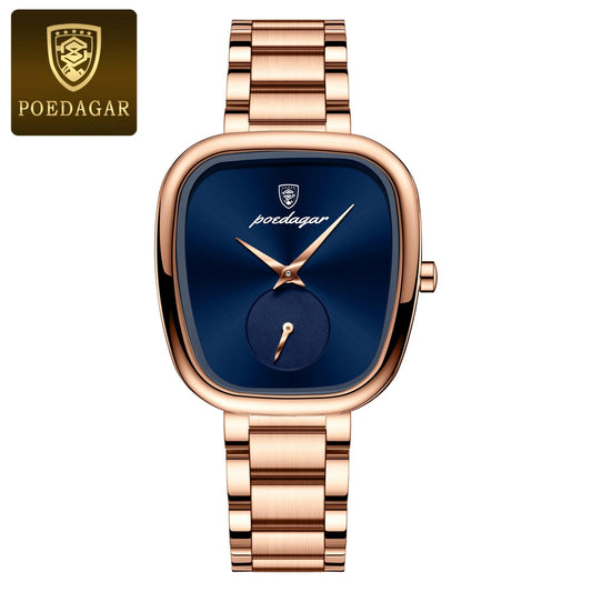 POEDAGAR Luxury Ladies Watch Stainless Steel Waterproof Quartz Watch for Woman High Quality Female Clock Elegant Women's Watches - MANDOTOS