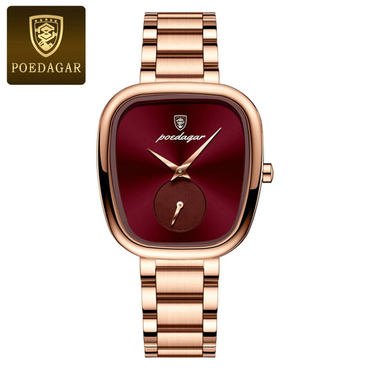 POEDAGAR Luxury Ladies Watch Stainless Steel Waterproof Quartz Watch for Woman High Quality Female Clock Elegant Women's Watches - MANDOTOS