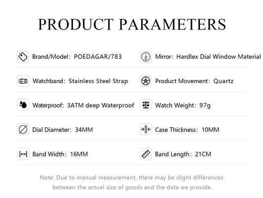 POEDAGAR Luxury Ladies Watch Stainless Steel Waterproof Quartz Watch for Woman High Quality Female Clock Elegant Women's Watches - MANDOTOS