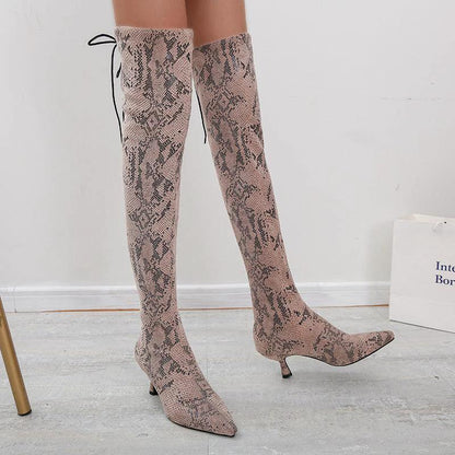 Pointed Over The Knee High Top Fashion Boots - MANDOTOS
