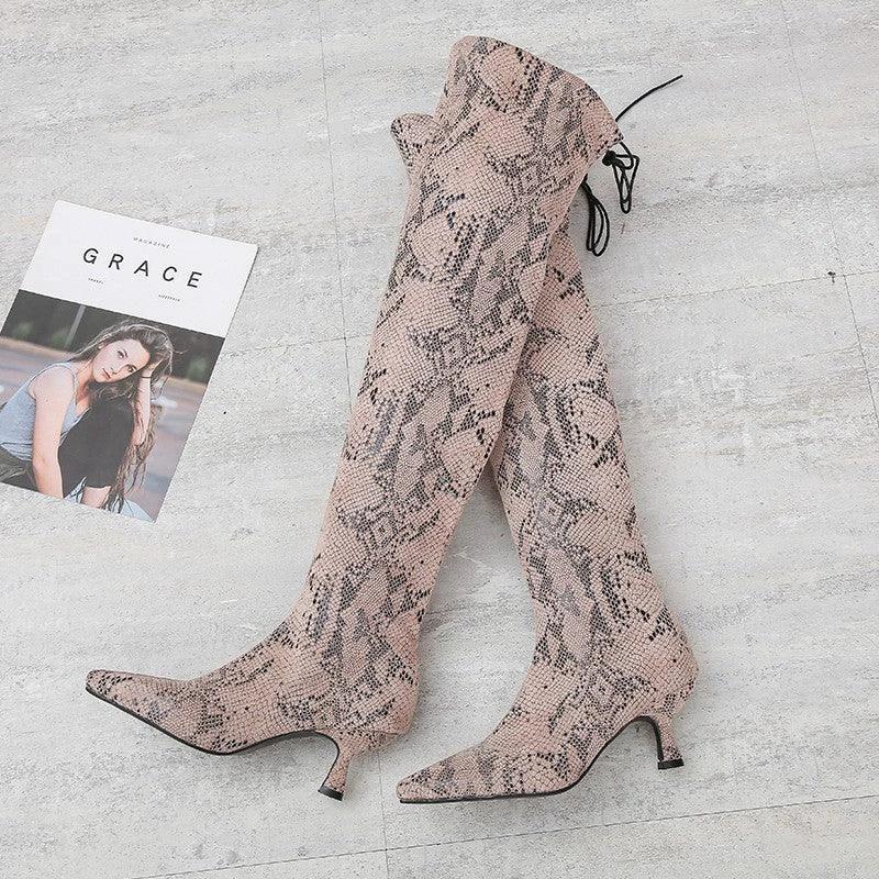 Pointed Over The Knee High Top Fashion Boots - MANDOTOS